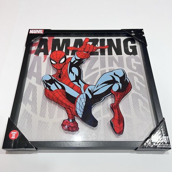 MARVEL 3D Wall Art - THE AMAZING SPIDER-MAN 16”X16” - Picture 1 of 9